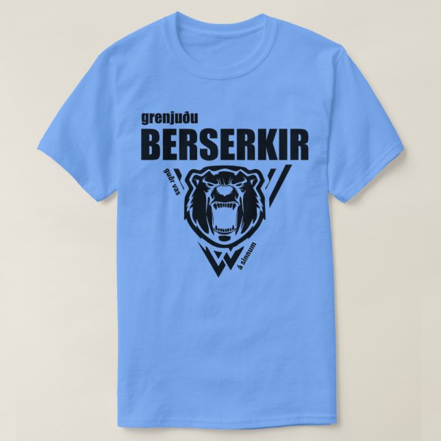 Berserkir Berserker Vikings Black T-Shirt (Design Front)