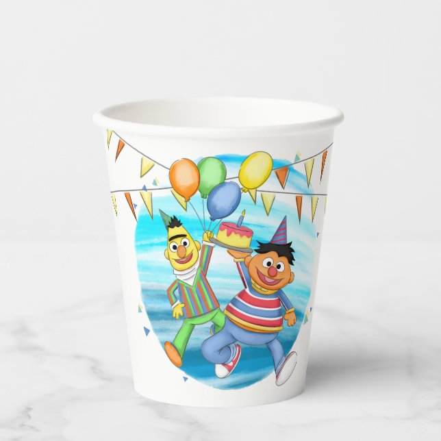 Bert and Ernie Birthday Balloons Paper Cups (Front)