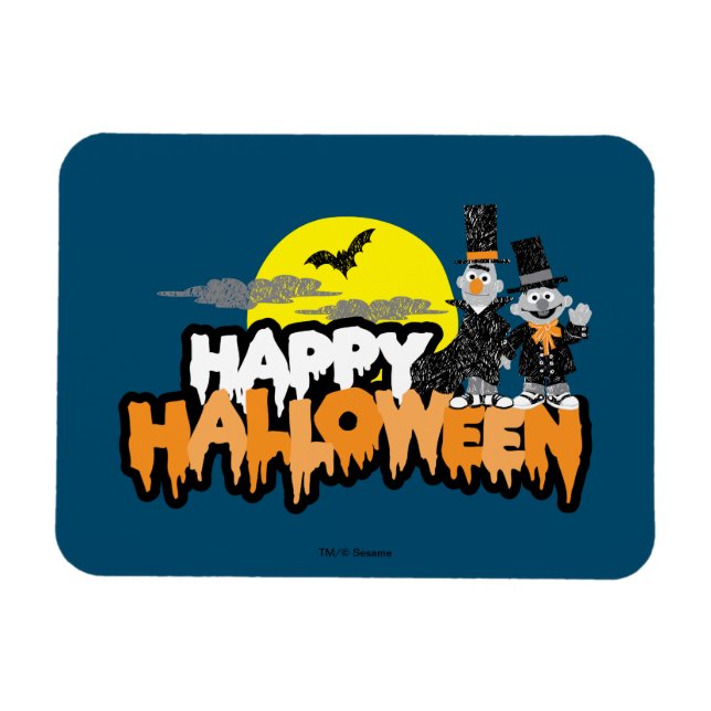 Bert and Ernie | Happy Halloween Magnet (Horizontal)