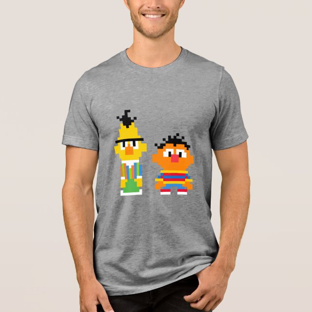 Bert and Ernie Pixel Art Tri-Blend Shirt (Front)