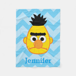 Bert Angry Face   Add Your Name Fleece Blanket