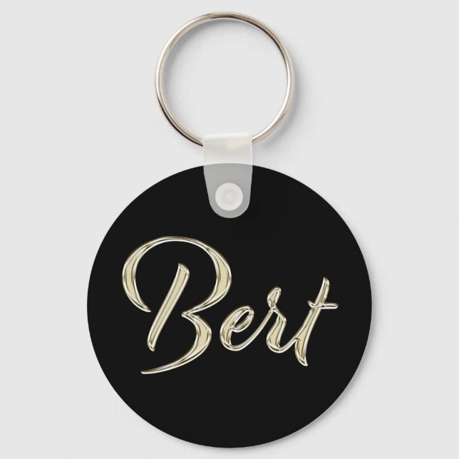 Bert Name whitegold Button Schlüsselanhänger Key Ring (Front)