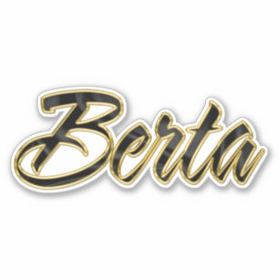 Berta black gold lettering sticker