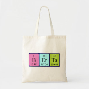 Berta periodic table name tote bag