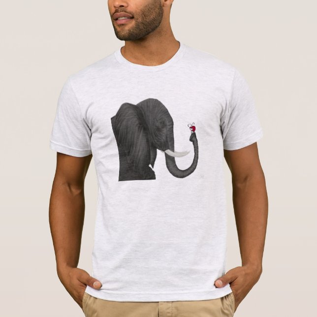Bertha The Adorable Elephant And Cute Ladybug T-Shirt (Front)