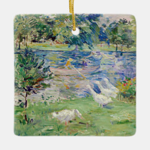 Berthe Morisot - Girl in a Boat with Geese Ceramic Ornament