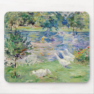 Berthe Morisot - Girl in a Boat with Geese Mouse Pad