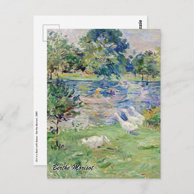 Berthe Morisot - Girl in a Boat with Geese Postcard (Front/Back)