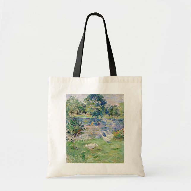 Berthe Morisot - Girl in a Boat with Geese Tote Bag (Front)