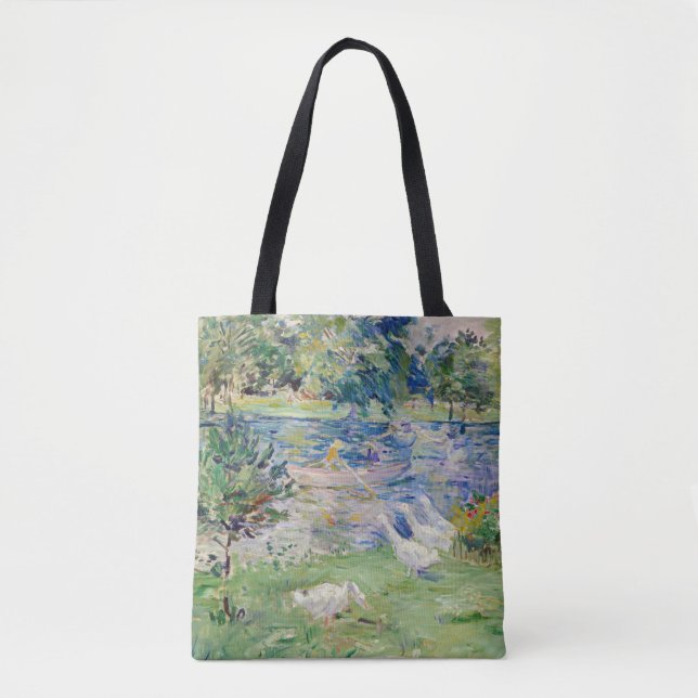 Berthe Morisot - Girl in a Boat with Geese Tote Bag (Front)
