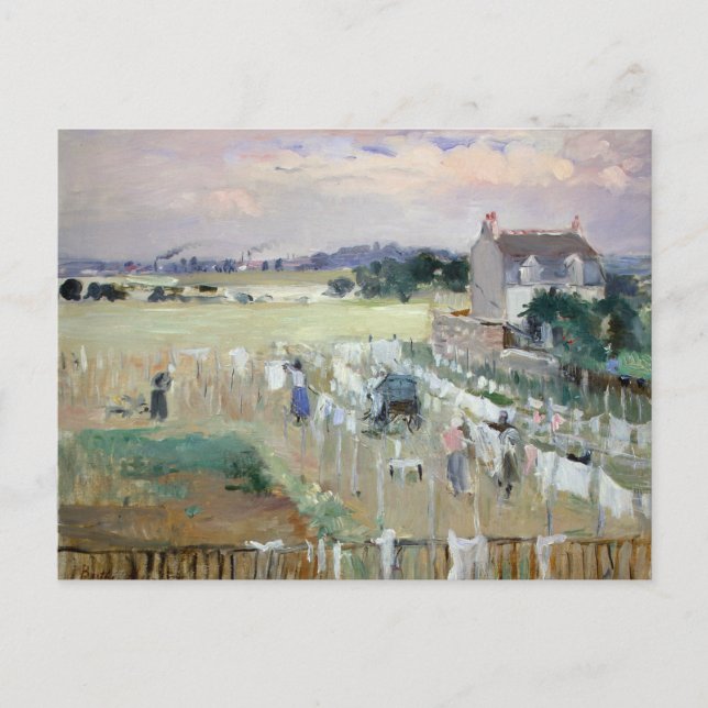 Berthe Morisot - Hanging the Laundry out to Dry Postcard (Front)