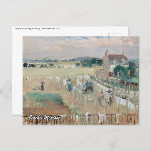 Berthe Morisot - Hanging the Laundry out to Dry Postcard