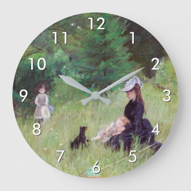 Berthe Morisot - In a Park / Dans le parc Large Clock (Front)