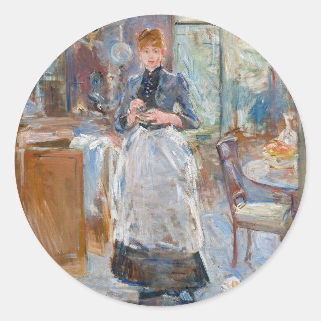 Berthe Morisot - In the Dining Room Classic Round Sticker (Front)