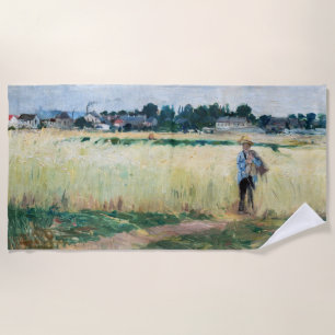 Berthe Morisot - In the Wheatfield at Gennevillier Beach Towel
