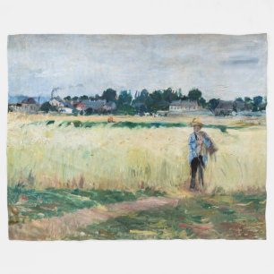 Berthe Morisot - In the Wheatfield at Gennevillier Fleece Blanket