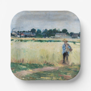Berthe Morisot - In the Wheatfield at Gennevillier Paper Plate