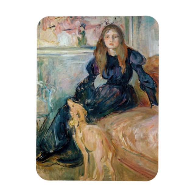 Berthe Morisot - Julie and her Greyhound Laerte Magnet (Vertical)
