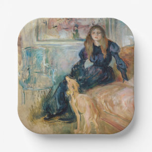 Berthe Morisot - Julie and her Greyhound Laerte Paper Plate