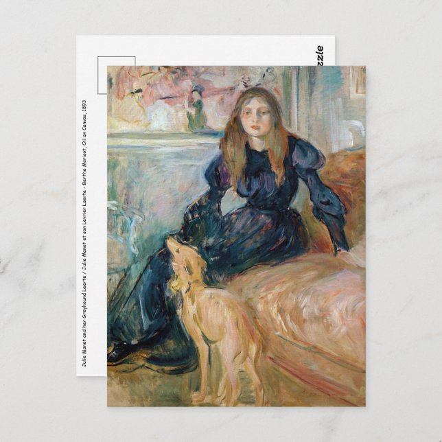 Berthe Morisot - Julie and her Greyhound Laerte Postcard (Front/Back)