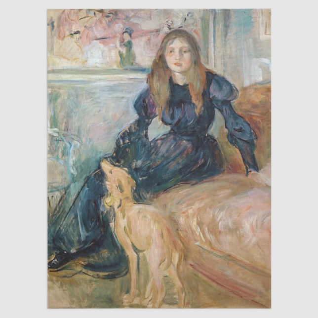 Berthe Morisot - Julie and her Greyhound Laerte Tissue Paper (Creator Uploaded)