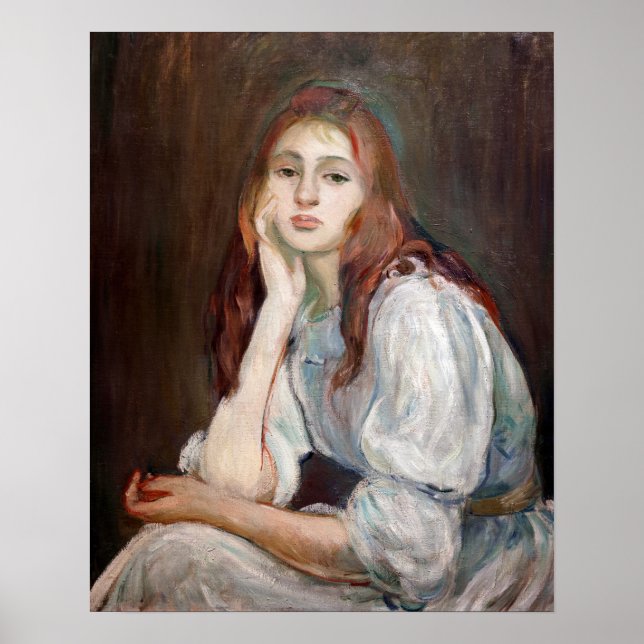 Berthe Morisot - Julie Daydreaming Poster (Front)