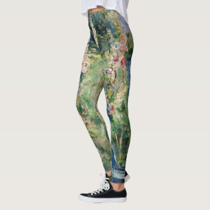 Berthe Morisot - Roses Tremieres / Hollyhocks Leggings