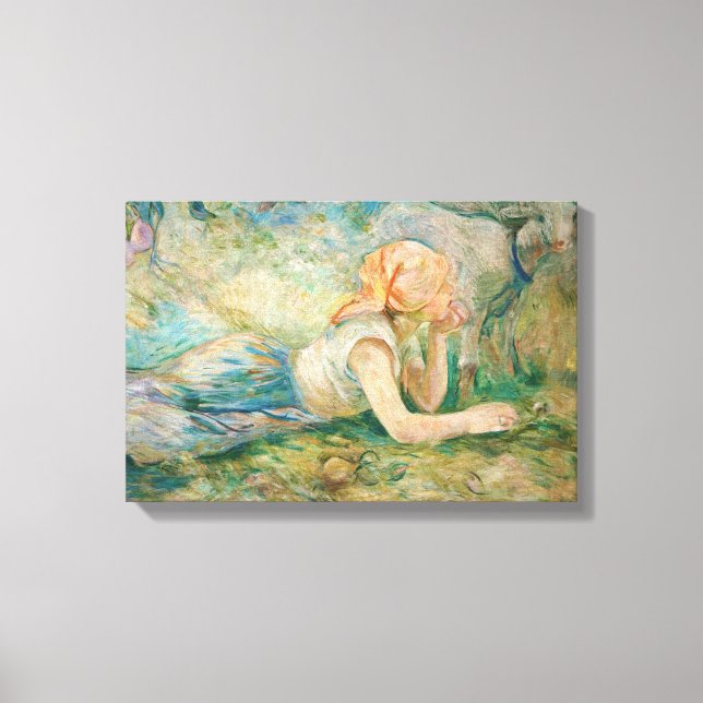 Berthe Morisot - Shepherdess Resting Canvas Print (Front)