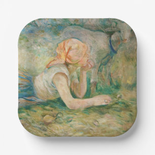 Berthe Morisot - Shepherdess Resting Paper Plate