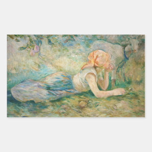 Berthe Morisot - Shepherdess Resting Rectangular Sticker
