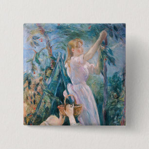 Berthe Morisot - The Cherry Picker 15 Cm Square Badge