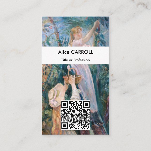 Berthe Morisot - The Cherry Picker - QR Code Business Card (Front)