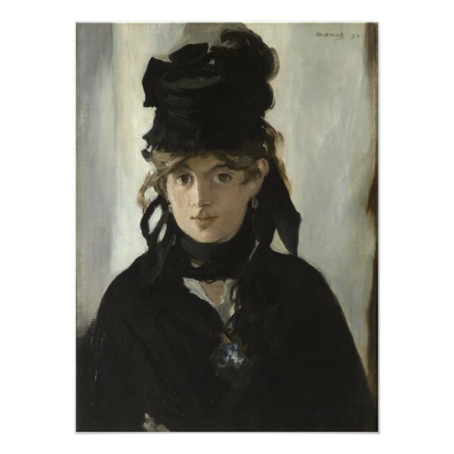 Berthe Morisot with a Bouquet of Violets by Manet Photo Print (Front)