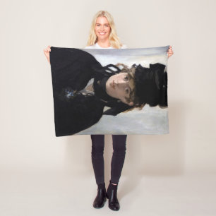 Berthe Morisot With a Bouquet of Violets, Manet Fleece Blanket
