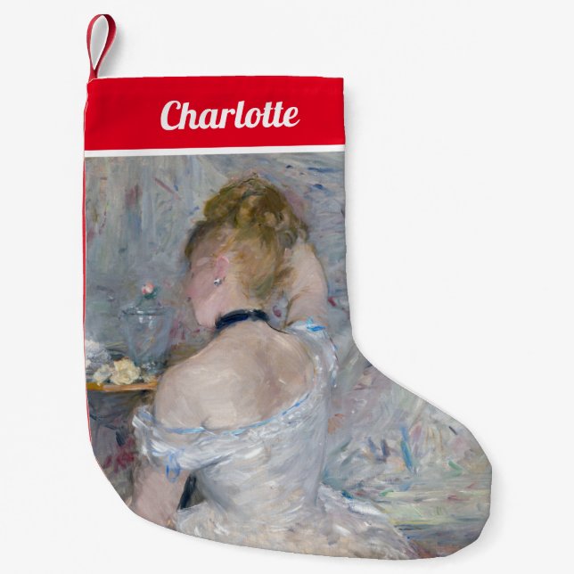 Berthe Morisot - Woman at Her Toilette Small Christmas Stocking (Front)