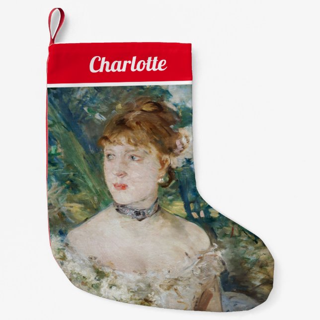 Berthe Morisot - Young Girl in a Ball Gown Small Christmas Stocking (Front)
