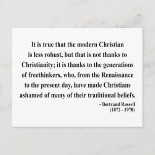 Bertrand Russell Quote 6a Postcard
