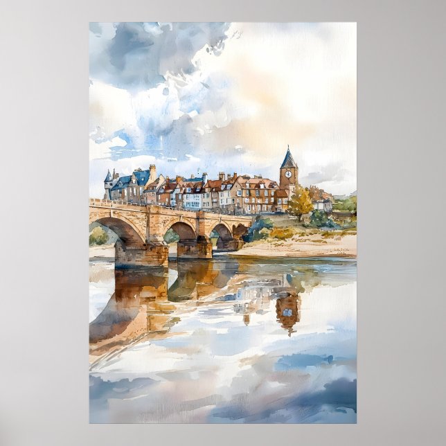 Berwick watercolor poster Wall Art Berwick Wall (Front)