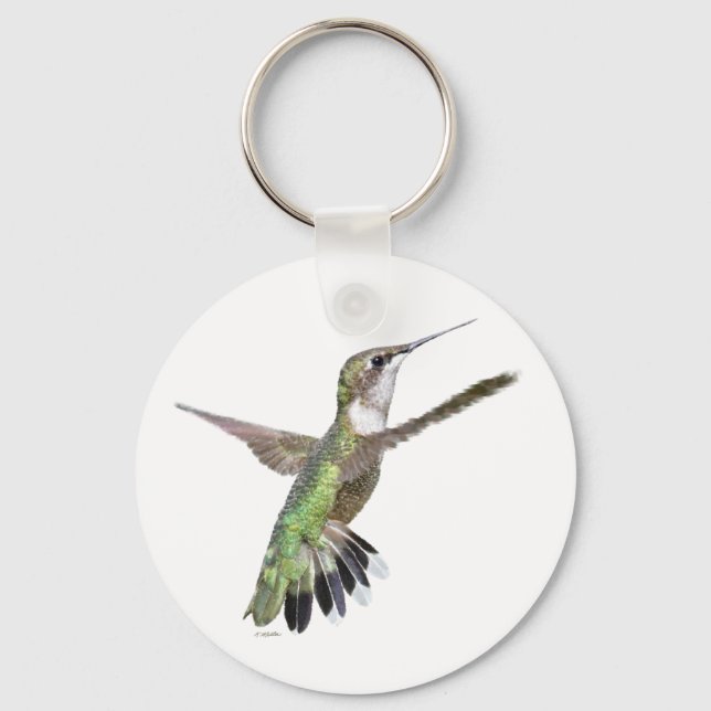 Berylline Hummingbird Painting Key Ring (Front)