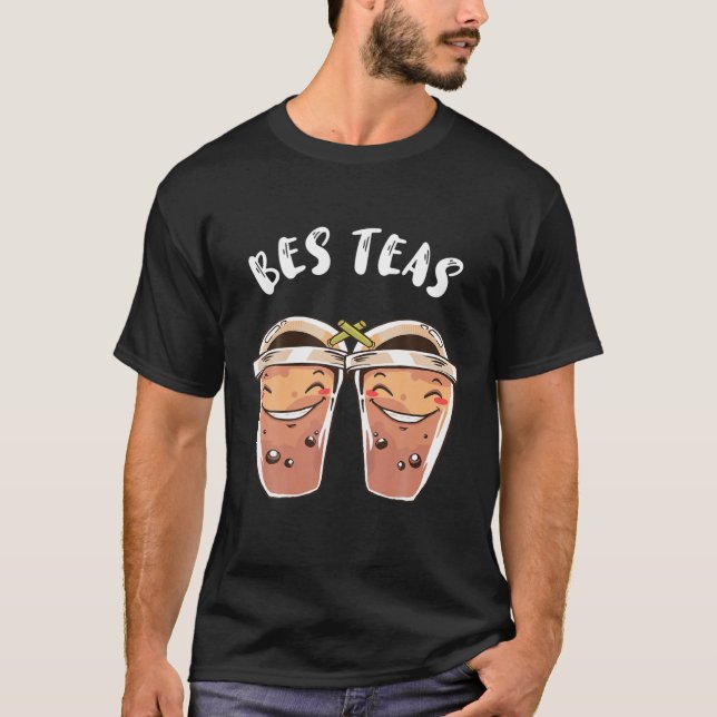 Bes Teas Besties Bubble Tea Best Friend Sweet Drin T-Shirt (Front)