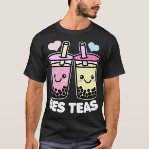Bes Teas Cute Kawaii Bubble Tea Pun Besties T-Shirt