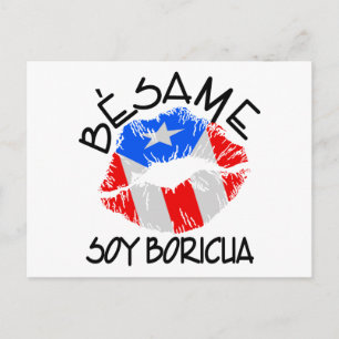 Besame Soy Boricua Kiss Me I'm Puerto Rican Postcard