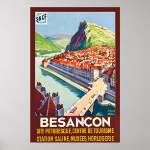 Besançon France Vintage Travel Poster