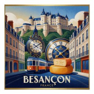 Besançon France Watchmaking Heritage Travel Poster