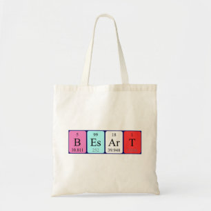 Besart periodic table name tote bag