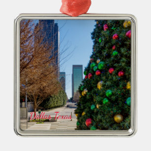 Beside The Dallas Christmas Tree Metal Ornament