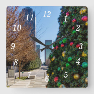 Beside The Dallas Christmas Tree Wall Clock