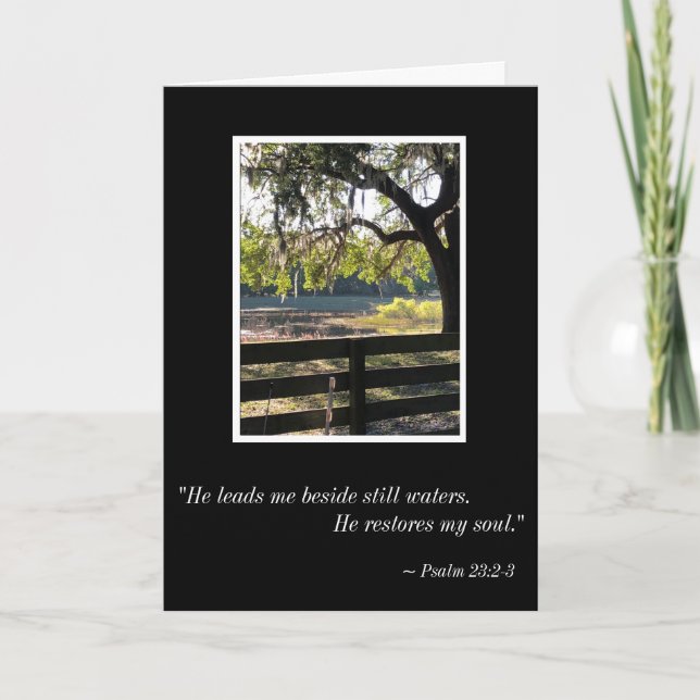 Beside the Still Waters - Psalms 23 Sympathy Card (Front)