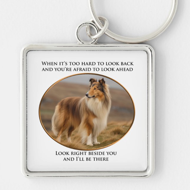 Beside You Collie Key Ring (Front)