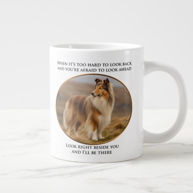 Beside You Collie Large Coffee Mug (Right)